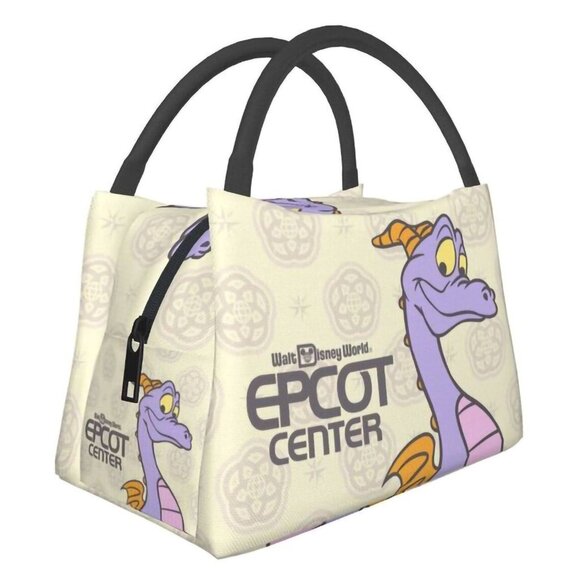 EPCOT Retro Insulated Lunch Bag Smiling Figment Beige Disney Imagination NWOT - Picture 2 of 8